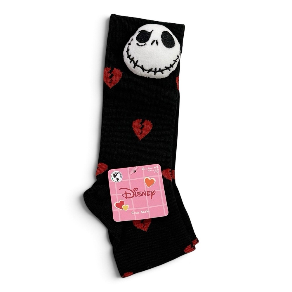 Disney Nightmare Before Christmas Jack Skelington Novelty Crew Socks Sz 4-10 NEW